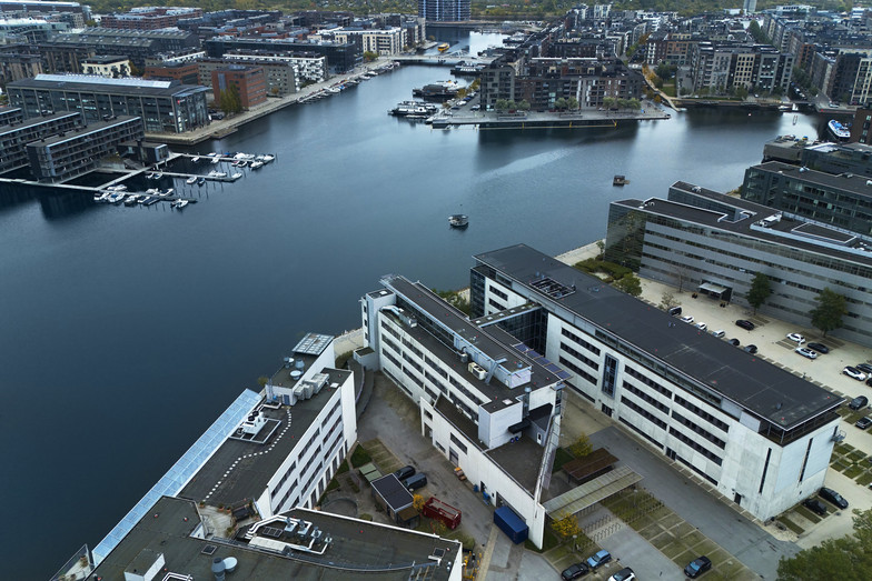 South Port Copenhagen with new buildings from drone point of view