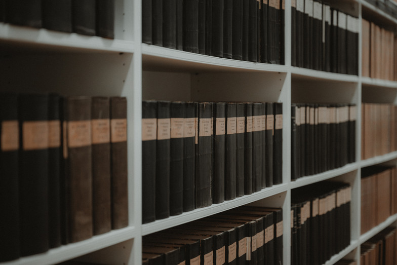 Bookcase with old law books